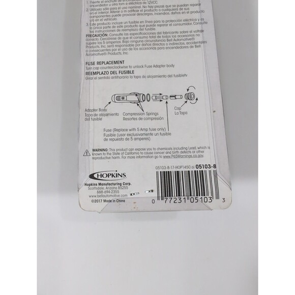 Victor 12 Volt Power Outlet Extension Cord 10 Foot Length Replaceable 5 Amp Fuse - Picture 3 of 4